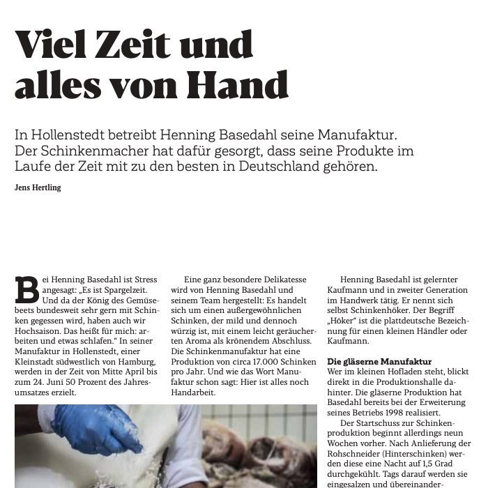 Der Fachtitel Lebensmittel Praxis berichtet &uuml;ber Basedahl